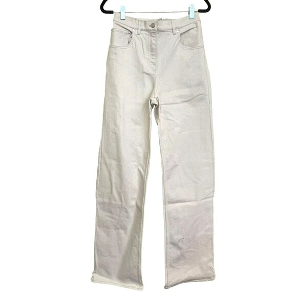 Thakoon Pants - Thakoon Size 8 High Waisted Ecru Denim Elastic Back Jeans Pants NWT
